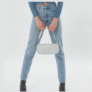 BDG Toothpick High Rise Slightly Distressed Straight Leg Jean Medium Wash 25